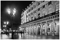 Comedie Francaise Theater by night. Paris, France ( black and white)