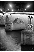 Pont-Neuf at night. Paris, France ( black and white)
