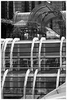 Detail of modern architecture, Forum des Halles. Paris, France (black and white)