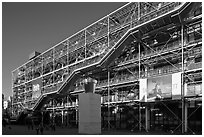 Centre George Pompidou (Beaubourg) in postmodern style. Paris, France ( black and white)