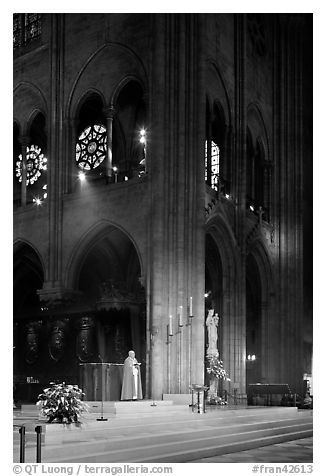 Cardinal reading and crossing of Notre-Dame cathedral. Paris, France