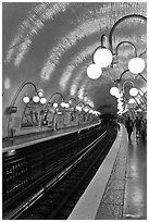 Glistening metro station. Paris, France ( black and white)
