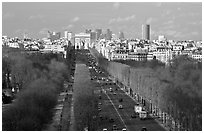 Champs-Elysees, Arc de Triomphe, in winter. Paris, France ( black and white)