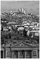Rooftops and Montmartre Hill. Paris, France ( black and white)
