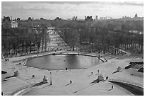 Jardin des Tuileries and Louvre in winter. Paris, France ( black and white)