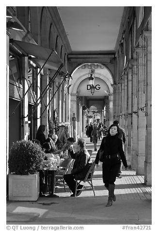 Arcades, Palais Royal. Paris, France (black and white)
