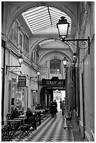 Covered passage between streets. Paris, France ( black and white)