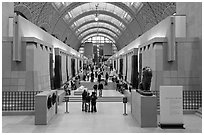 Interior of the Musee d'Orsay. Paris, France (black and white)