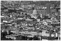 The Quartier Latin seen from the Montparnasse Tower, late afternoon. Quartier Latin, Paris, France ( black and white)