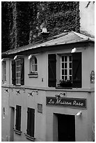 La Maison Rose, Montmartre. Paris, France ( black and white)