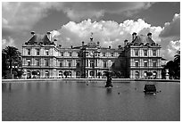 Palais du Luxembourg. Quartier Latin, Paris, France (black and white)