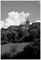 Hill of Vezelay. Burgundy, France (black and white)