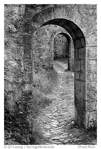 Gates inside the Sisteon Citadel. France (black and white)