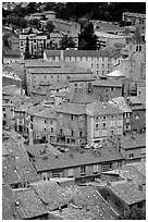 The old town of Sisteron. France (black and white)