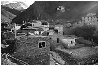 Ichack Village, Zanskar, Jammu and Kashmir. India ( black and white)