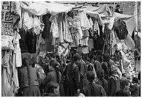 Market, Keylong, Himachal Pradesh. India ( black and white)