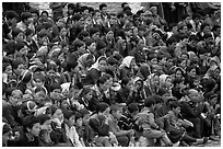 Crowd watching a performance, Keylong, Himachal Pradesh. India ( black and white)