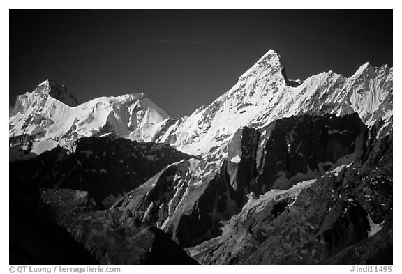 Snowy peaks, Himachal Pradesh. India (black and white)