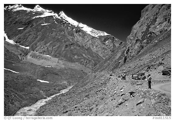 Valley and road between Kargil and Padum, Ladakh, Jammu and Kashmir. India