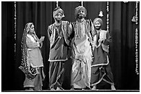 Traditional dances. New Delhi, India (black and white)