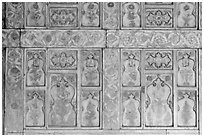 Marble wall decor,  Diwan-i-Khas, Red Fort. New Delhi, India ( black and white)