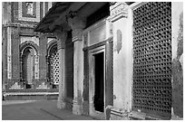 Detail of tomb of Imam Zamin and  Alai Darweza gate, Qutb complex. New Delhi, India ( black and white)