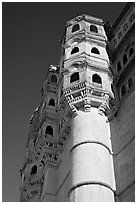 Tower, Mehrangarh Fort. Jodhpur, Rajasthan, India ( black and white)