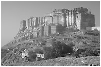 Mehrangarh Fort. Jodhpur, Rajasthan, India ( black and white)