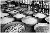 Grains and other groceries, Sardar market. Jodhpur, Rajasthan, India ( black and white)