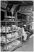 Chicken vendor, Colaba Market. Mumbai, Maharashtra, India ( black and white)