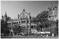 Chhatrapati Shivaji Terminus (Victoria Terminus). Mumbai, Maharashtra, India ( black and white)
