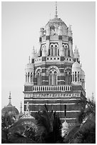 Colonia-area building next to Oval Maiden. Mumbai, Maharashtra, India ( black and white)
