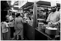 Panipuri stall, Chowpatty Beach. Mumbai, Maharashtra, India ( black and white)