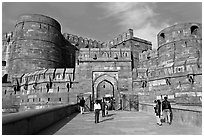 Amar Singh Gate, Agra Fort. Agra, Uttar Pradesh, India (black and white)