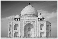 Iwan and side pishtaqs, Taj Mahal. Agra, Uttar Pradesh, India (black and white)