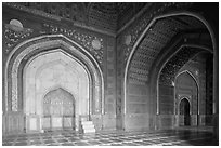 Side sanctuary of Taj Mahal masjid. Agra, Uttar Pradesh, India ( black and white)