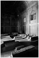 Tombs, including Islam Khan's in the Jama Masjid mosque. Fatehpur Sikri, Uttar Pradesh, India ( black and white)