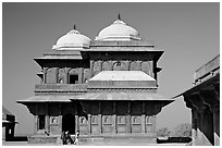 Birbal Bhavan. Fatehpur Sikri, Uttar Pradesh, India (black and white)