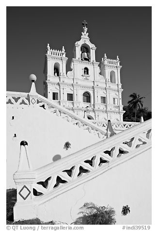 Church of our Lady of the Immaculate Conception, Panaji (Panjim). Goa, India (black and white)