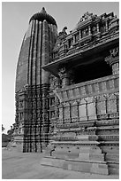 Vamana temple, Eastern Group. Khajuraho, Madhya Pradesh, India ( black and white)