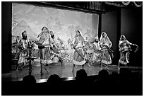 Folksdance performed on Kandariya art and culture show stage. Khajuraho, Madhya Pradesh, India ( black and white)