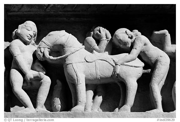 Sculptures with shocking sexual activity, Lakshmana temple. Khajuraho, Madhya Pradesh, India