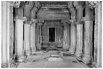 Mandapa inside Kadariya-Mahadeva temple. Khajuraho, Madhya Pradesh, India ( black and white)