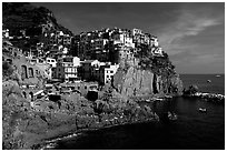 Manarola. Cinque Terre, Liguria, Italy (black and white)