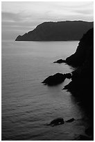 Cliffs at sunset near Vernazza. Cinque Terre, Liguria, Italy ( black and white)