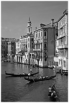 Grand Canal seen from the Rialto Bridge. Venice, Veneto, Italy (black and white)