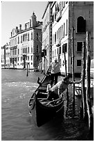 Traghetto crossing. Venice, Veneto, Italy (black and white)