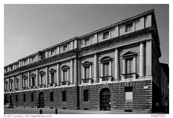 Palazzo Porto-Breganze, designed by Palladio and built by Scamozzi. Veneto, Italy (black and white)