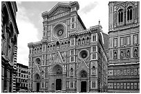 Facade of the Duomo. Florence, Tuscany, Italy (black and white)