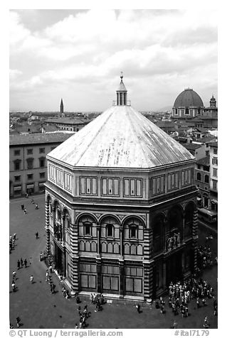 Baptistry seen from Campanile. Florence, Tuscany, Italy